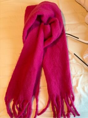 GAP Bright Fuchsia Fringe Scarf